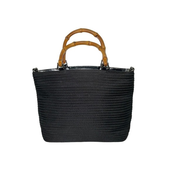 Gucci Black Quilted Bamboo Shoulder Bag 2way Bag with Strap Canvas P.Leather - Picture 4 of 15